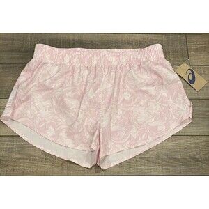 Asics Running Shorts with Side Vent Pink Floral Size XL Women's New
